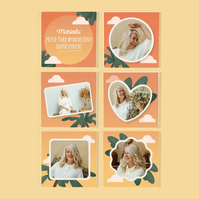 Fotokolaż: Wymarzony Odpoczynek - Podkładki Pod Kubki