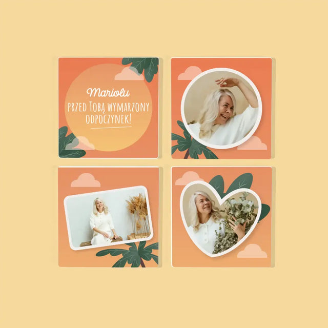 Fotokolaż: Wymarzony Odpoczynek - Podkładki Pod Kubki