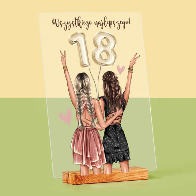 Kreator Postaci: Przyjaciółki Osiemnastka - Wydruk Na Szkle Akrylowym