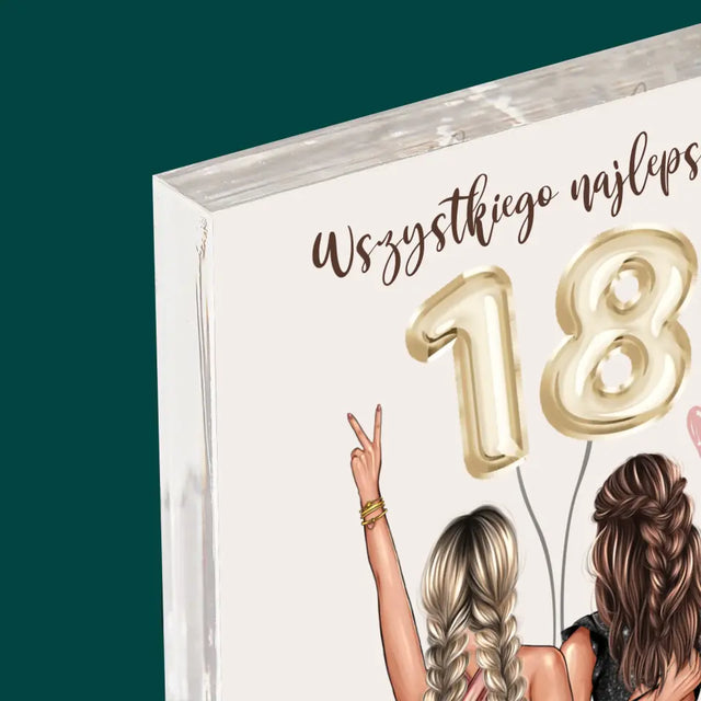 Kreator Postaci: Przyjaciółki Osiemnastka - Blok Akrylowy