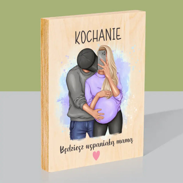 Kreator Postaci: Będziesz Wspaniałą Mamą - Wydruk Na Drewnie