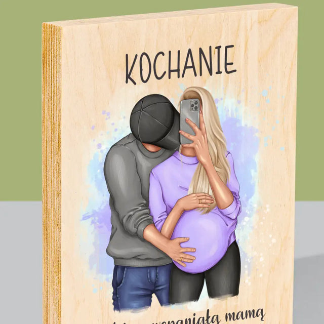 Kreator Postaci: Będziesz Wspaniałą Mamą - Wydruk Na Drewnie