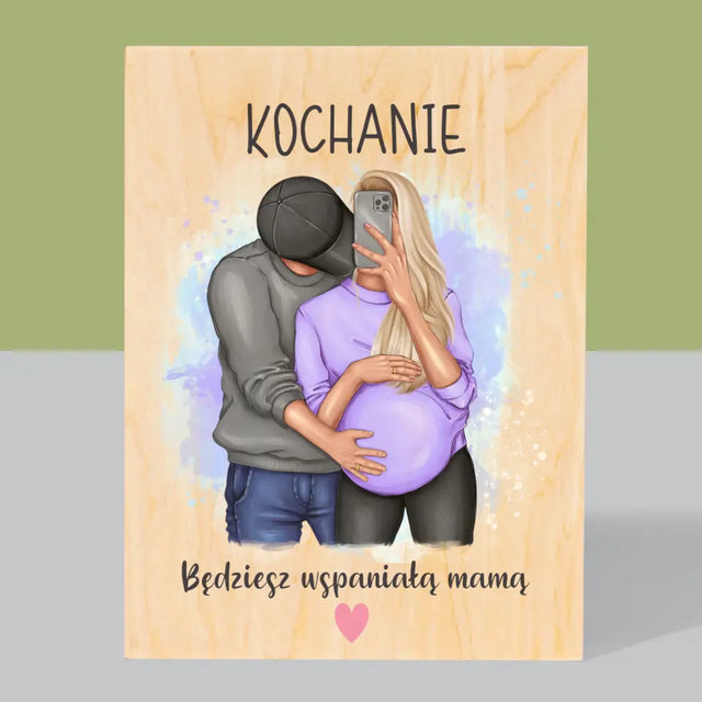 Kreator Postaci: Będziesz Wspaniałą Mamą - Wydruk Na Drewnie