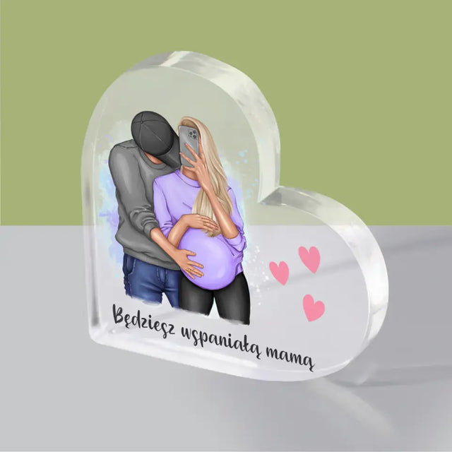 Kreator Postaci: Będziesz Wspaniałą Mamą - Blok Akrylowy Serce