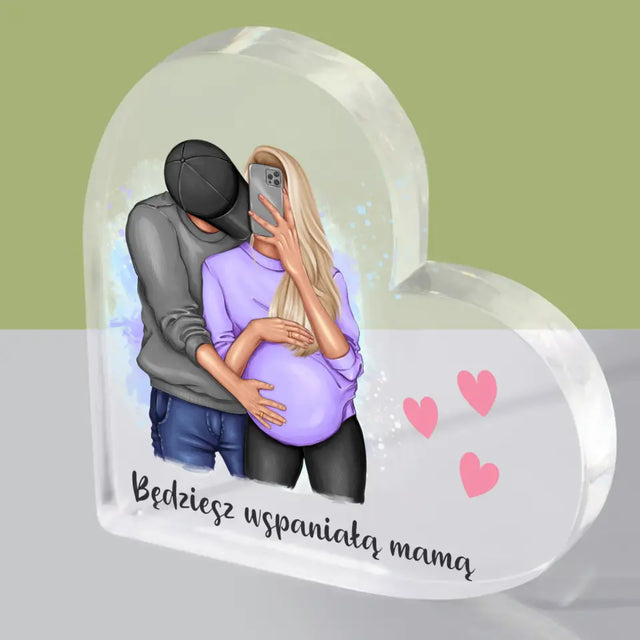 Kreator Postaci: Będziesz Wspaniałą Mamą - Blok Akrylowy Serce