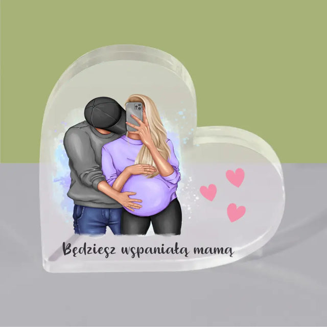 Kreator Postaci: Będziesz Wspaniałą Mamą - Blok Akrylowy Serce