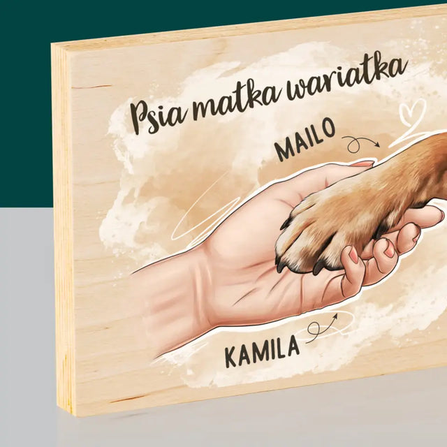 Kreator Postaci: Psia Matka - Wydruk Na Drewnie - poziom