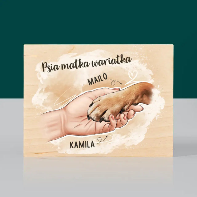 Kreator Postaci: Psia Matka - Wydruk Na Drewnie - poziom