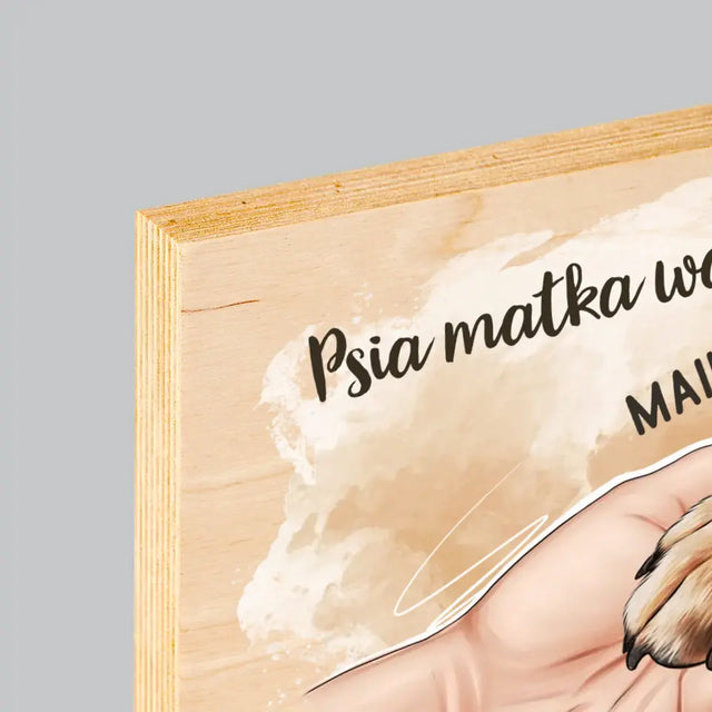 Kreator Postaci: Psia Matka - Wydruk Na Drewnie - poziom