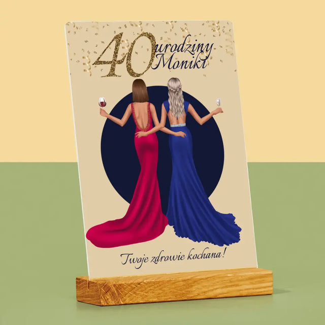 Kreator Postaci: 40 Urodziny Przyjaciółki - Wydruk Na Szkle Akrylowym
