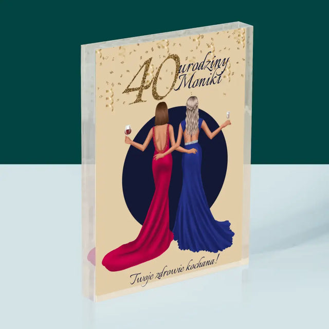 Kreator Postaci: 40 Urodziny Przyjaciółki - Blok Akrylowy