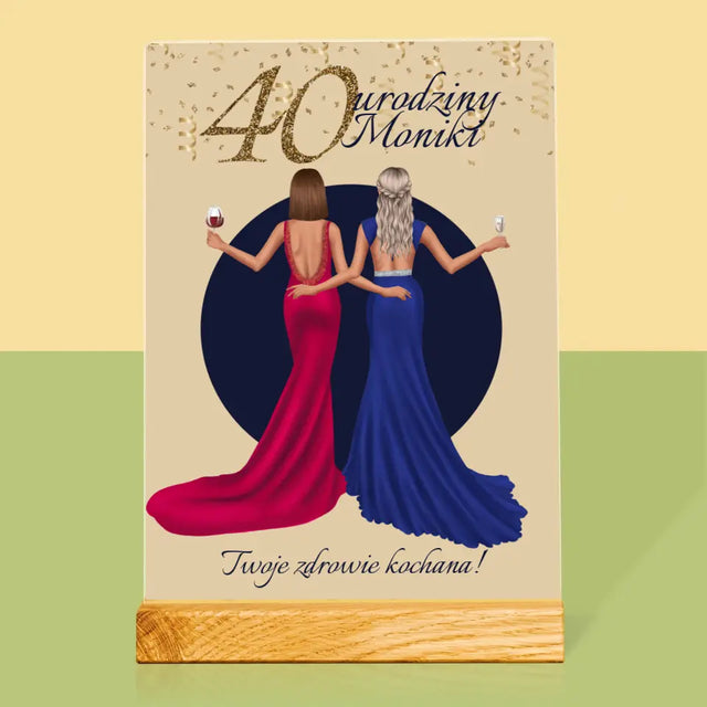 Kreator Postaci: 40 Urodziny Przyjaciółki - Wydruk Na Szkle Akrylowym