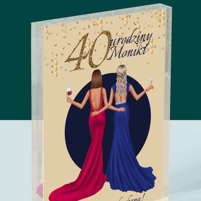 Kreator Postaci: 40 Urodziny Przyjaciółki - Blok Akrylowy