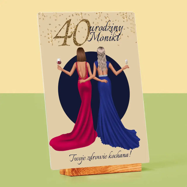 Kreator Postaci: 40 Urodziny Przyjaciółki - Wydruk Na Szkle Akrylowym