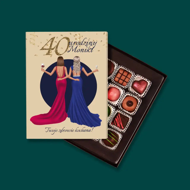 Kreator Postaci: 40 Urodziny Przyjaciółki - Personalizowane Praliny