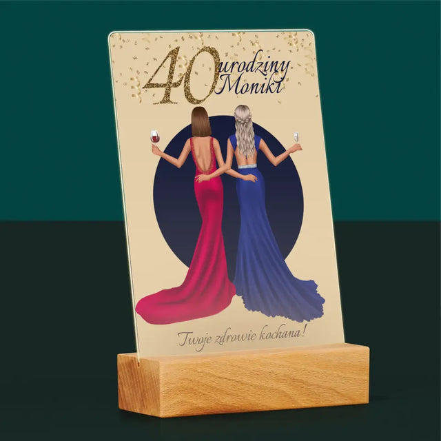 Kreator Postaci: 40 Urodziny Przyjaciółki - Wydruk Na Szkle Akrylowym