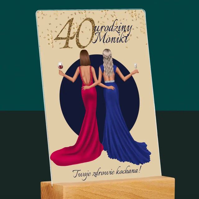 Kreator Postaci: 40 Urodziny Przyjaciółki - Wydruk Na Szkle Akrylowym