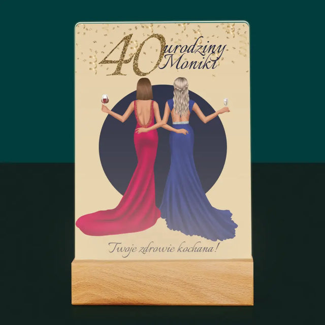 Kreator Postaci: 40 Urodziny Przyjaciółki - Wydruk Na Szkle Akrylowym