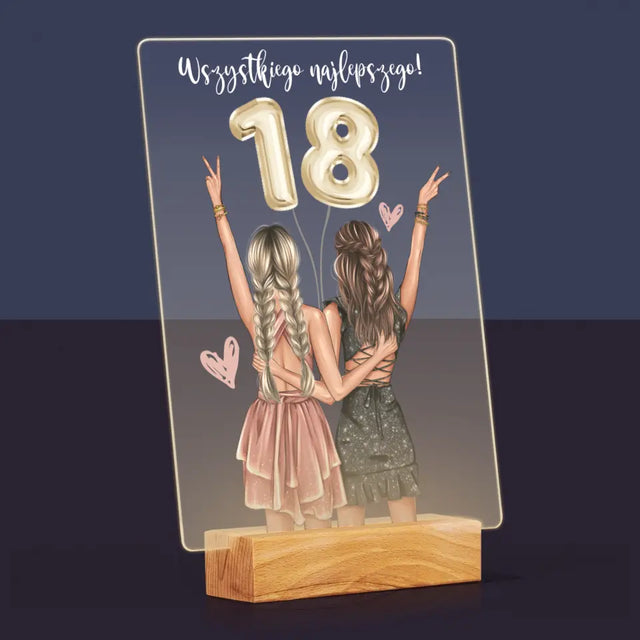 Kreator Postaci: Przyjaciółki Osiemnastka - Wydruk Na Szkle Akrylowym