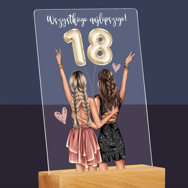 Kreator Postaci: Przyjaciółki Osiemnastka - Wydruk Na Szkle Akrylowym