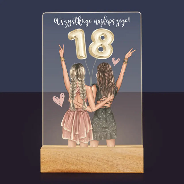 Kreator Postaci: Przyjaciółki Osiemnastka - Wydruk Na Szkle Akrylowym