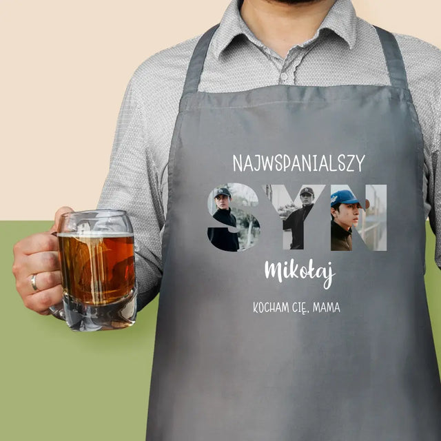 Słowo Ze Zdjęć: Syn  - Fartuch z Nadrukiem