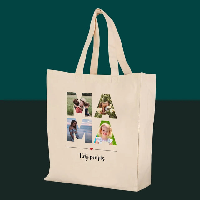 Słowo Ze Zdjęć: Mama - Torba Płócienna z Nadrukiem