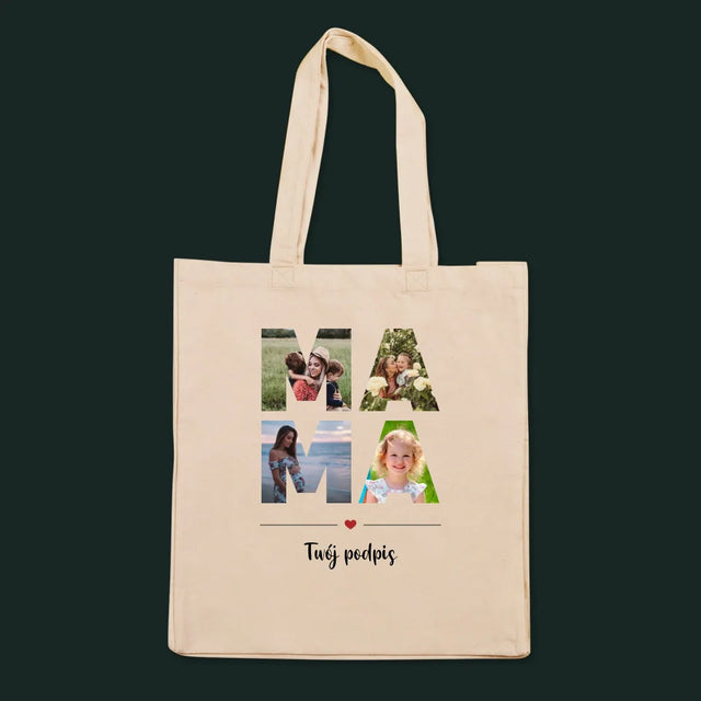 Słowo Ze Zdjęć: Mama - Torba Płócienna z Nadrukiem