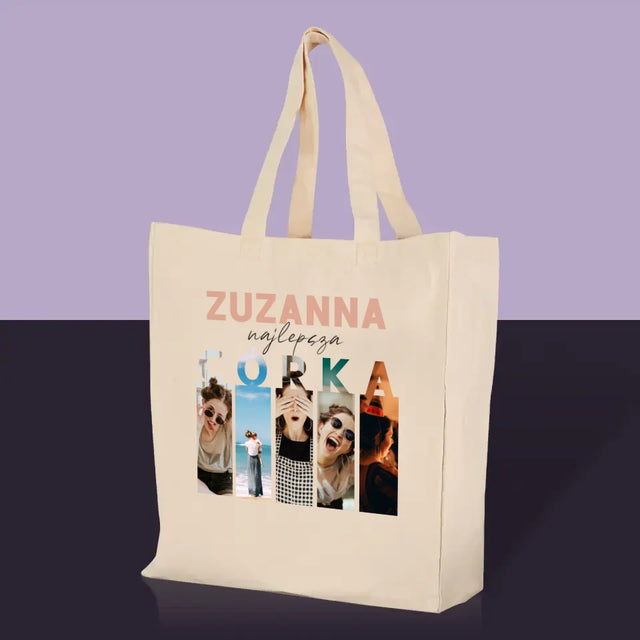 Fotokolaż: Najlepsza Córka - Torba Płócienna z Nadrukiem