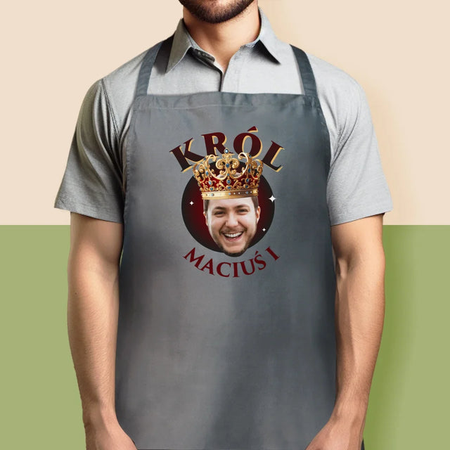 Zdjęcie i Podpis: Król Zdjęcie - Fartuch z Nadrukiem