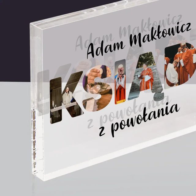 Słowo Ze Zdjęć: Ksiądz z Powołania - Blok Akrylowy z Nadrukiem