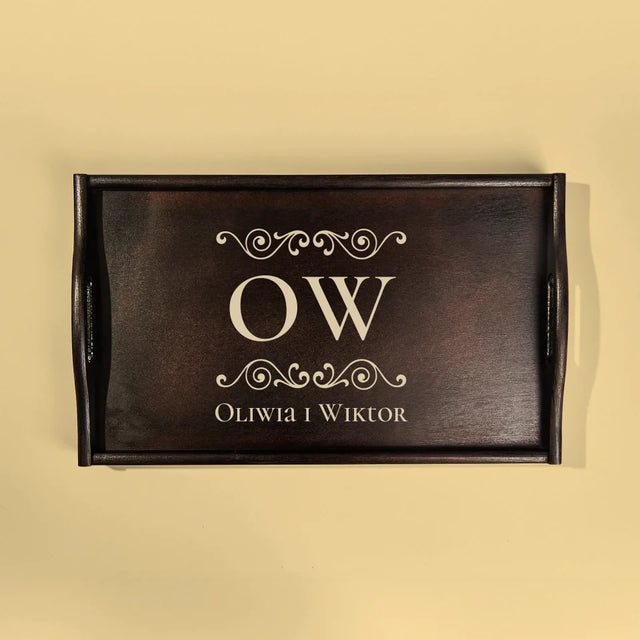 Monogram: Inicjały Imiona - Taca Śniadaniowa