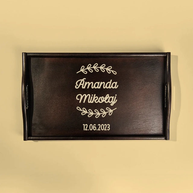 Monogram: Imiona Listki - Taca Śniadaniowa