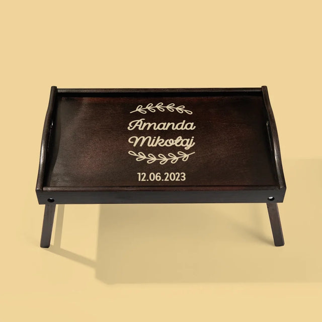 Monogram: Imiona Listki - Taca Śniadaniowa