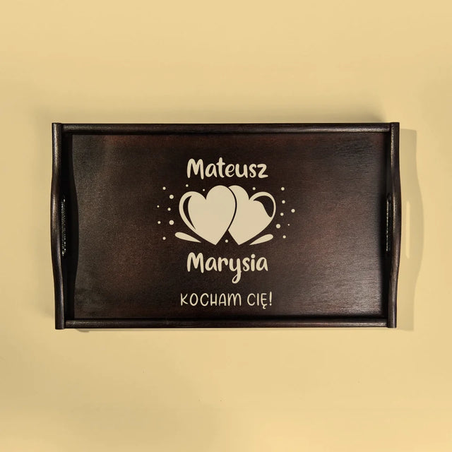 Monogram: Imiona Serca - Taca Śniadaniowa