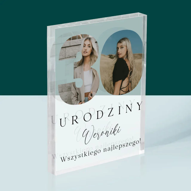 Słowo Ze Zdjęć: 30 Urodziny Podpis - Blok Akrylowy