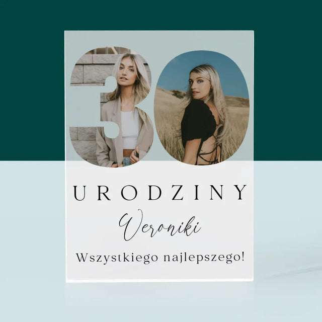 Słowo Ze Zdjęć: 30 Urodziny Podpis - Blok Akrylowy