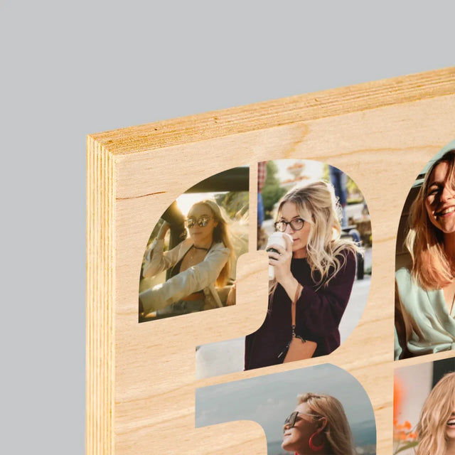 Fotokolaż: 30 Urodziny Życzenia - Wydruk Na Drewnie