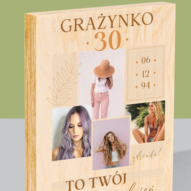 Fotokolaż: To Twój Dzień - Wydruk Na Drewnie