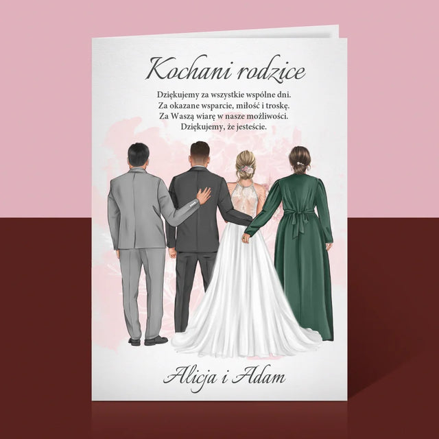 Kreator Postaci: Kochani Rodzice Dziękujemy - Kartka Z Życzeniami