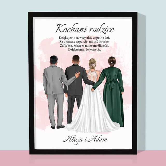 Kreator Postaci: Kochani Rodzice Dziękujemy - Wydruk Obramowany