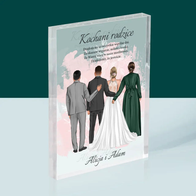 Kreator Postaci: Kochani Rodzice Dziękujemy - Blok Akrylowy