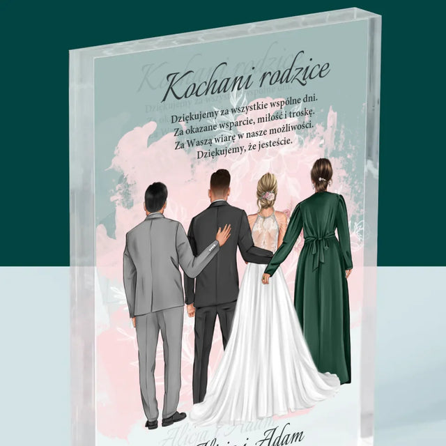 Kreator Postaci: Kochani Rodzice Dziękujemy - Blok Akrylowy