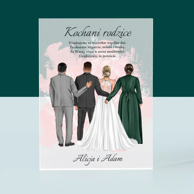 Kreator Postaci: Kochani Rodzice Dziękujemy - Blok Akrylowy