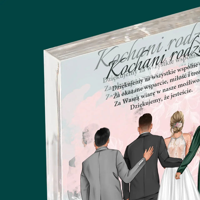 Kreator Postaci: Kochani Rodzice Dziękujemy - Blok Akrylowy