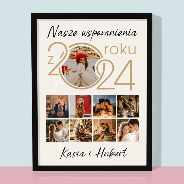 Fotokolaż: Nasze Wspomnienia Z Roku - Wydruk Obramowany