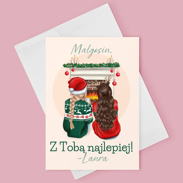 Kreator Postaci: Najlepsze Przyjaciółki W Święta - Kartka z Życzeniami