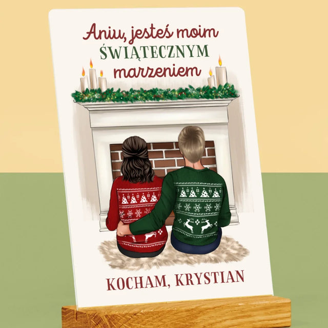 Kreator Postaci: Świąteczna Para - Wydruk Na Szkle Akrylowym