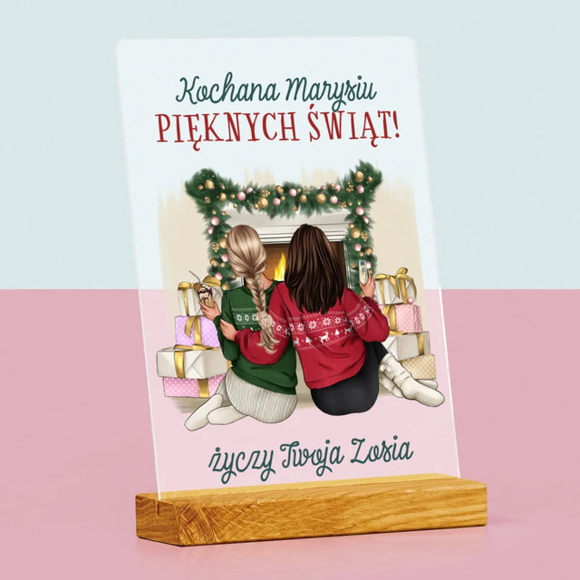 Kreator Postaci: Świąteczne Przyjaciółki - Wydruk Na Szkle Akrylowym