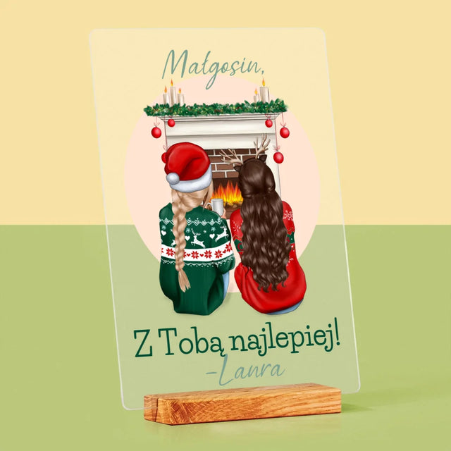 Kreator Postaci: Najlepsze Przyjaciółki W Święta - Wydruk Na Szkle Akrylowym